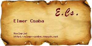 Elmer Csaba névjegykártya