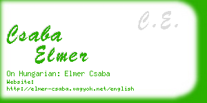 csaba elmer business card